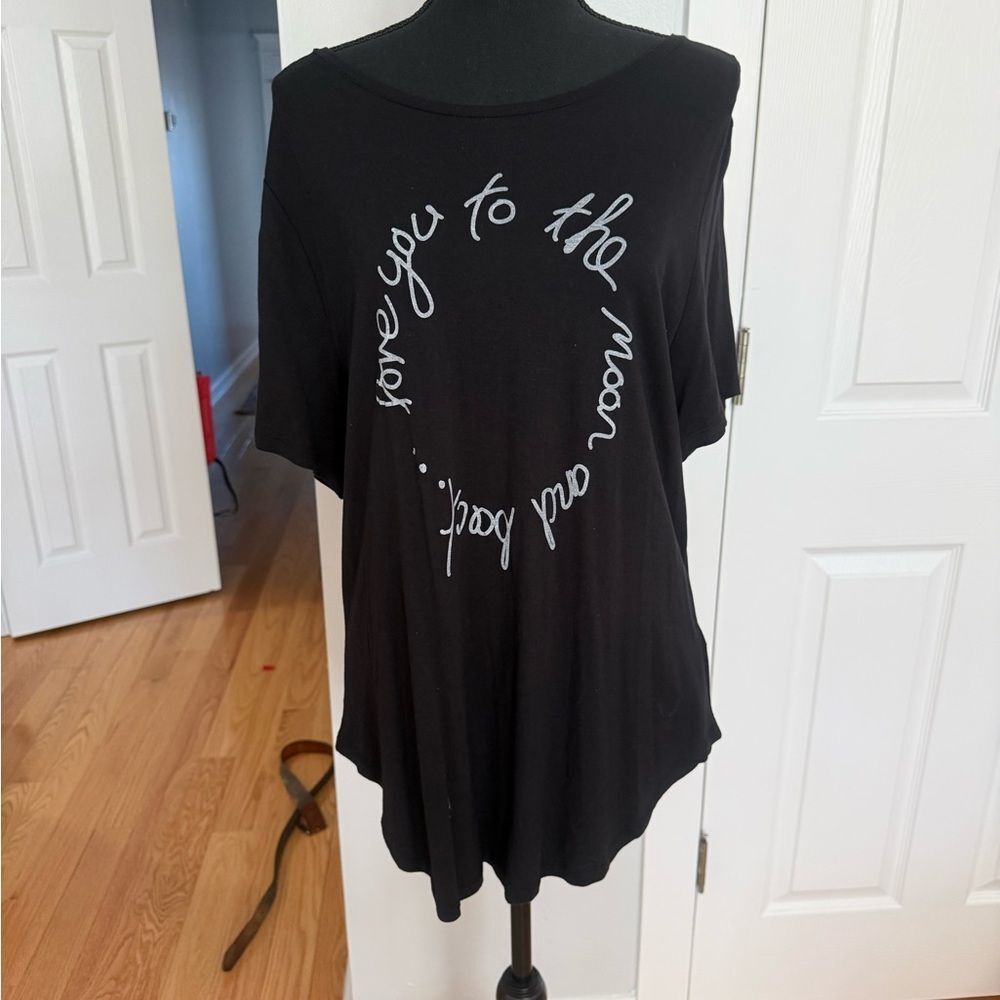 Old Navy Black Short Sleeve Tee with White Script